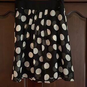 Ann Taylor Black and White Polka Dot A-Line Skirt